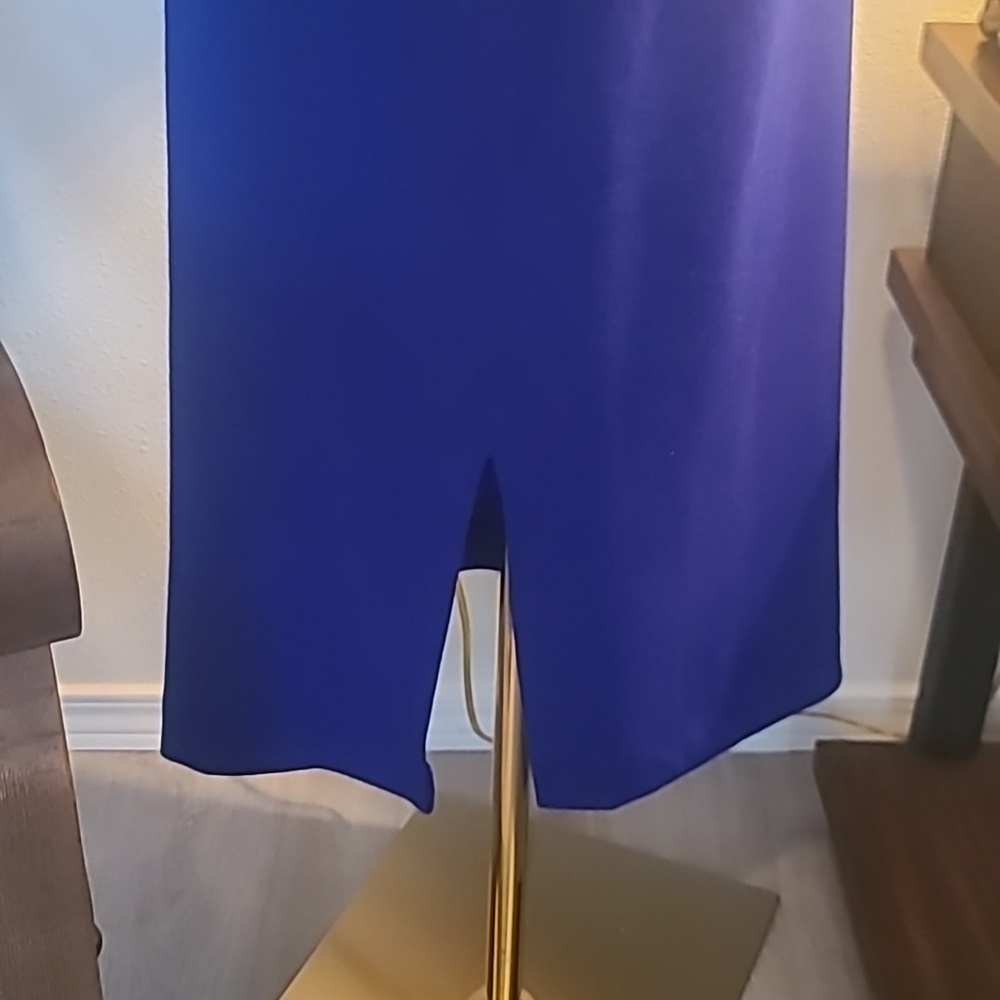 Nina Leonard Cobalt Blue Long-Sleeve Mock Neck Dress - Picture 7 of 10